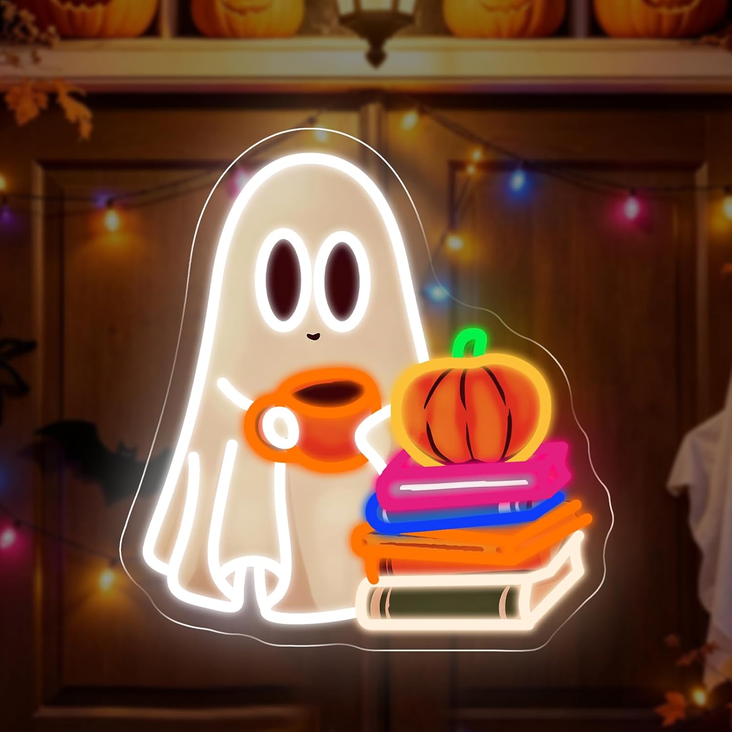 Neon Sign Party - لافتة نيون LED على شكل شبح