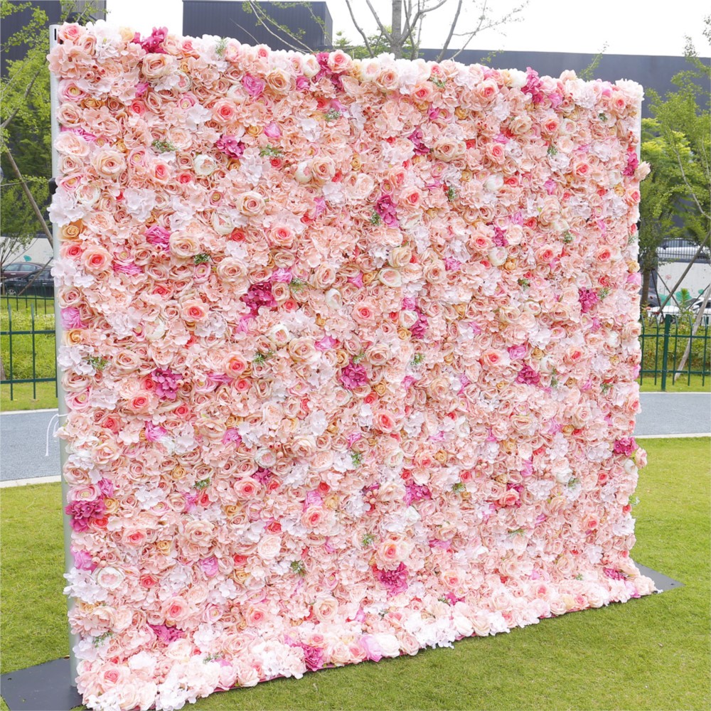 زهور الورد الوردي والهيدرانجيا - مراجعة Flower Wall Panel وسعره