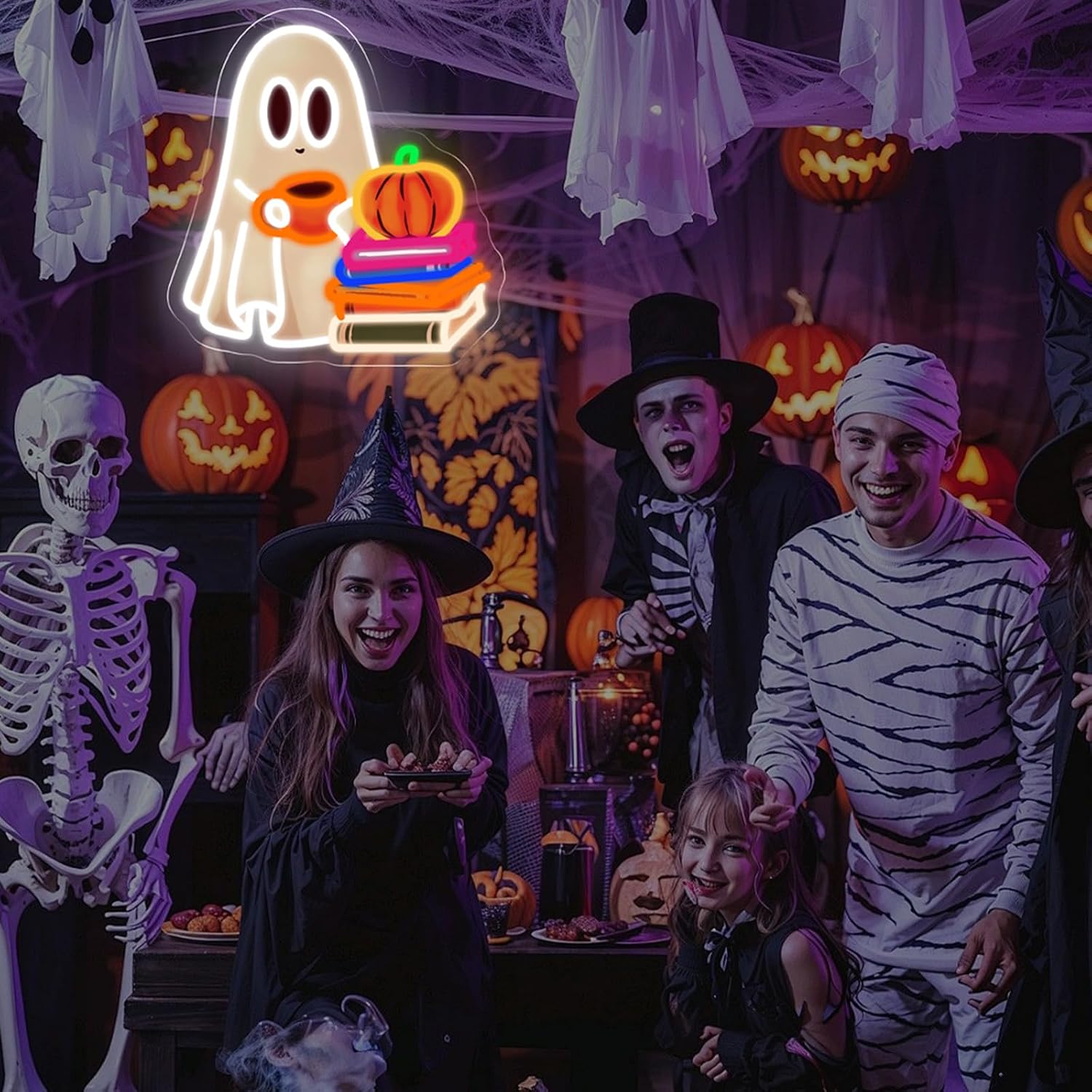 لافتة نيون LED على شكل شبح لطي - مراجعة Neon Sign Party وسعره