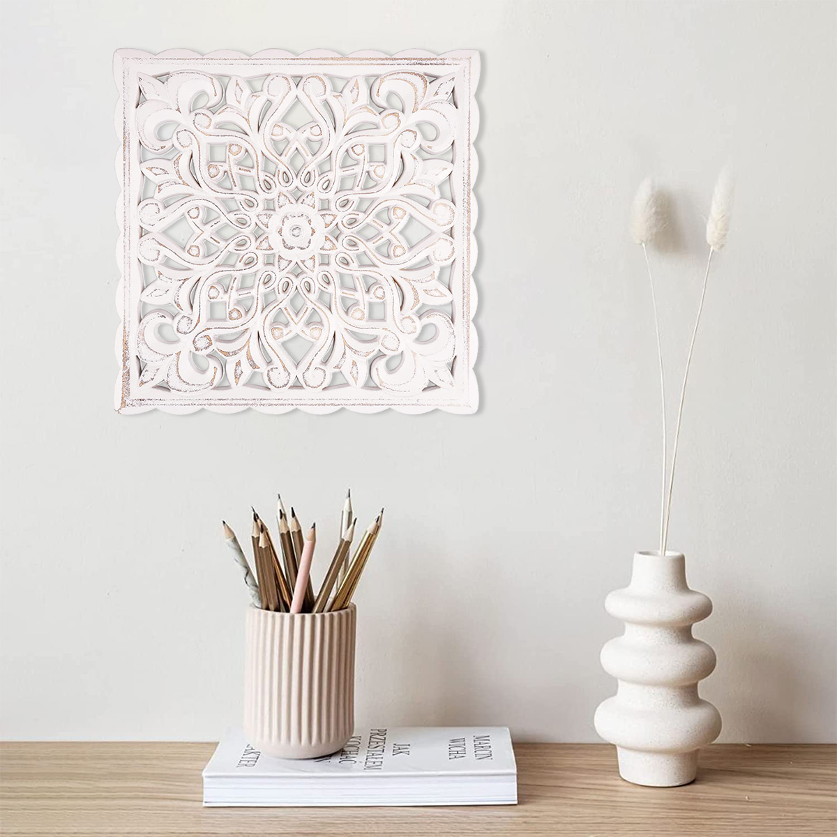 ديكور جدار خشبي الأزهار الجوف  - مراجعة Flower Wall Panel وسعره